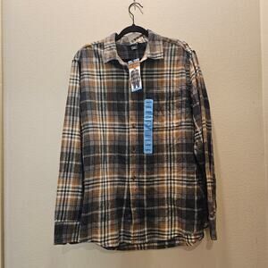 Eddie Bauer Men's Plaid Long Sleeve Button Down Shirt Size Large